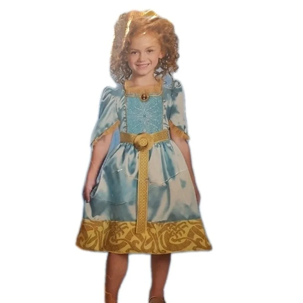 Disney Pixar Brave MERIDA Dress Size 7/8 with WIG Costume Halloween - Picture 1 of 8